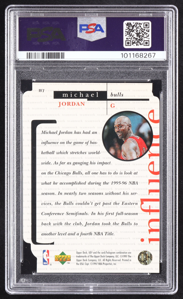 Michael Jordan 1996-97 UD3 The Winning Edge #W1 (PSA 8) at PristineAuction.com Michael Jordan 1996-97 UD3 The Winning Edge #W1 (PSA 8) at PristineAuction.com