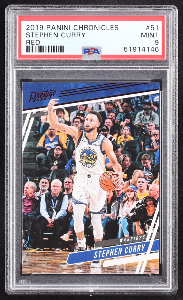 Stephen Curry 2019-20 Panini Chronicles Red #51 / Prestige #110/149 (PSA 9) at PristineAuction.com Stephen Curry 2019-20 Panini Chronicles Red #51 / Prestige #110/149 (PSA 9) at PristineAuction.com