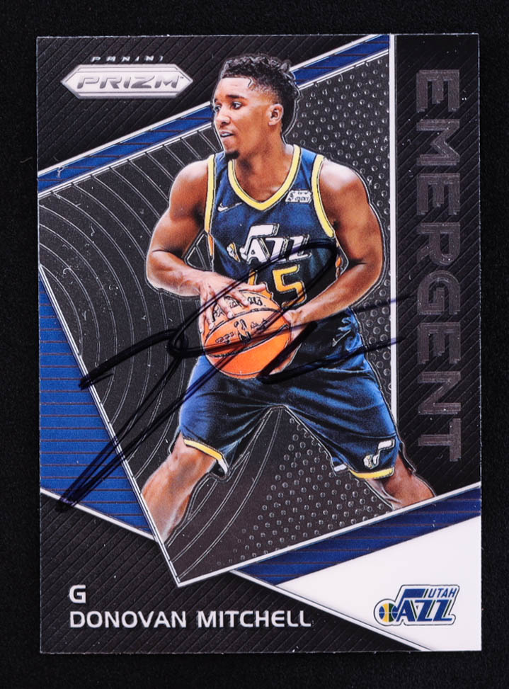 Donovan Mitchell Signed 2017-18 Panini Prizm Emergent #13 RC (PSA) at PristineAuction.com Donovan Mitchell Signed 2017-18 Panini Prizm Emergent #13 RC (PSA) at PristineAuction.com