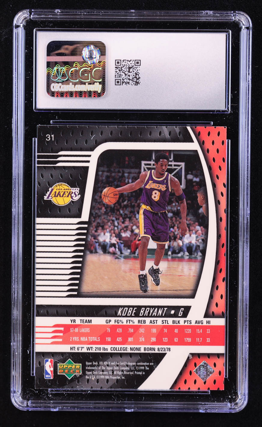 Kobe Bryant 1998-99 UD Ionix #31 (CGC 10) at PristineAuction.com Kobe Bryant 1998-99 UD Ionix #31 (CGC 10) at PristineAuction.com