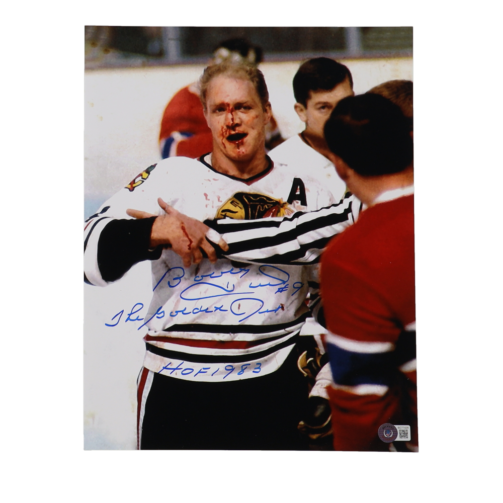 Bobby Hull Signed Blackhawks 11x14 Photo Inscribed "HOF 1983" & "The Golden Jet" (Beckett) at PristineAuction.com