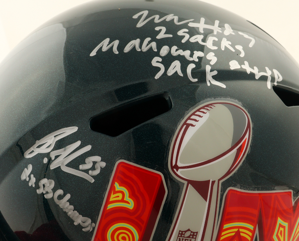 Eagles Defense Full-Size Replica Speed Helmet Signed By (5) With Brandon Graham, Darius Slay, Josh Sweat, C. J. Gardner-Johnson, Milton Williams with Multiple Game Inscriptions (Beckett) at PristineAuction.com Eagles Defense Full-Size Replica Speed Helmet Signed By (5) With Brandon Graham, Darius Slay, Josh Sweat, C. J. Gardner-Johnson, Milton Williams with Multiple Game Inscriptions (Beckett) at PristineAuction.com