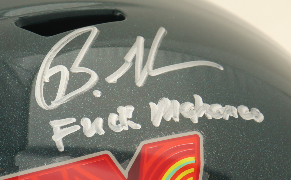 Brandon Graham Signed Eagles Super Bowl LIX Logo Full-Size Speed Helmet Inscribed "F Mahomes" (Beckett) at PristineAuction.com Brandon Graham Signed Eagles Super Bowl LIX Logo Full-Size Speed Helmet Inscribed "F Mahomes" (Beckett) at PristineAuction.com