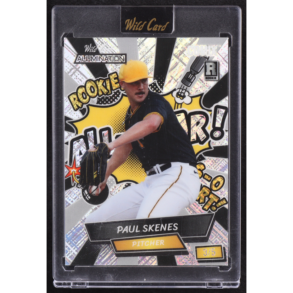 Paul Skenes 2024 Wild Card Alumination Comix All-Star Black and Silver Shimmer #PS2 RC #3/5 at PristineAuction.com