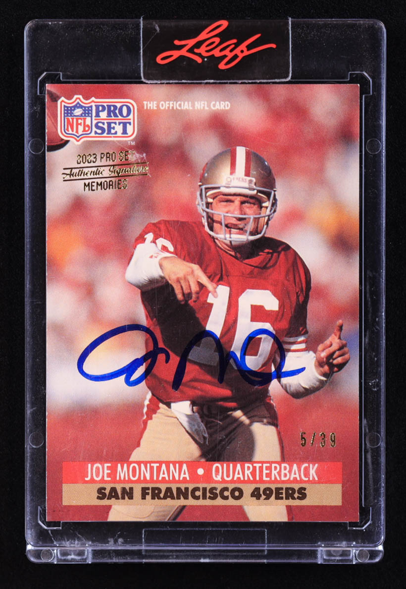 Joe Montana 2023 Pro Set Authentic Signature Memories #653 #5/39 at PristineAuction.com Joe Montana 2023 Pro Set Authentic Signature Memories #653 #5/39 at PristineAuction.com