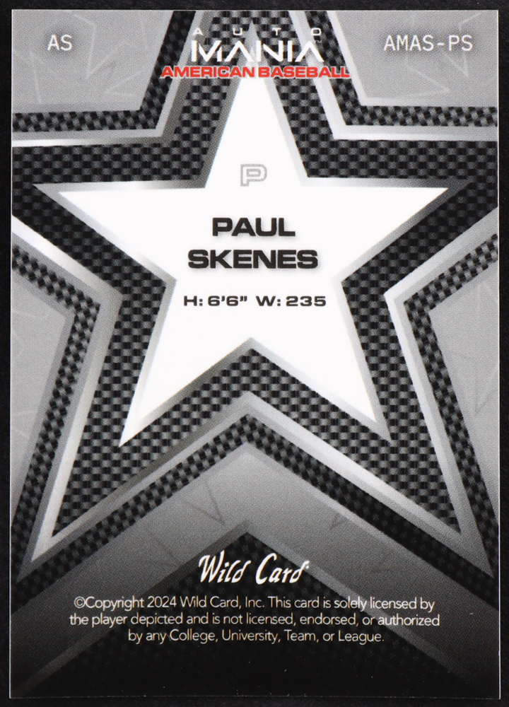 Paul Skenes 2024 Wild Card Auto Mania Star Mount Rushmore Mojo #PS RC #2/15 at PristineAuction.com Paul Skenes 2024 Wild Card Auto Mania Star Mount Rushmore Mojo #PS RC #2/15 at PristineAuction.com