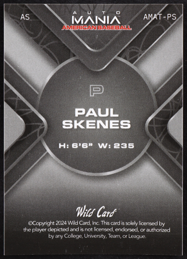 Paul Skenes 2024 Wild Card Auto Mania Triangle Vintage Flag Lava #PS RC #21/35 at PristineAuction.com Paul Skenes 2024 Wild Card Auto Mania Triangle Vintage Flag Lava #PS RC #21/35 at PristineAuction.com