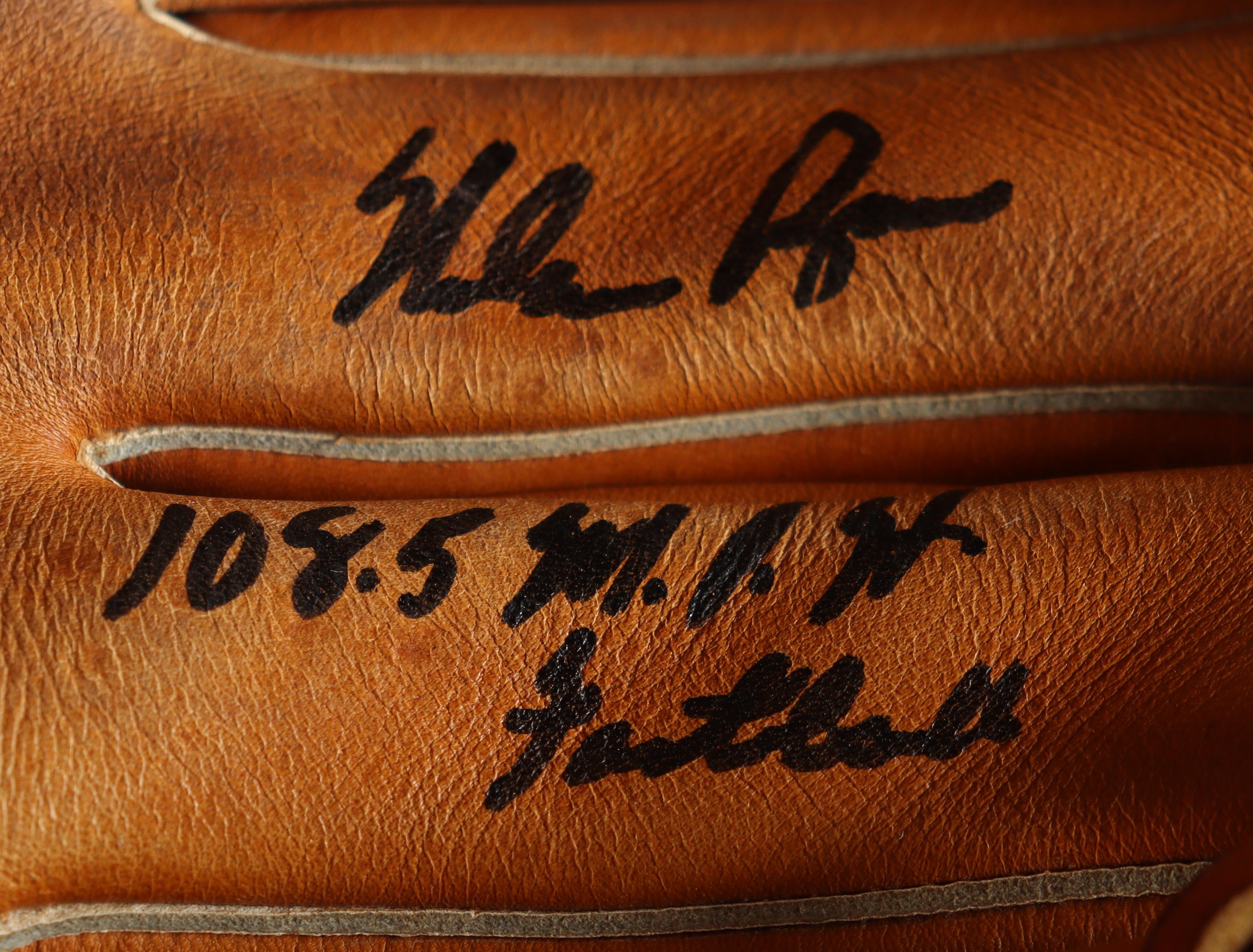 Nolan Ryan Signed Rawlings Glove With Nameplate Display Case Inscribed "108.5 M.P.H. Fastball" (PSA) at PristineAuction.com Nolan Ryan Signed Rawlings Glove With Nameplate Display Case Inscribed "108.5 M.P.H. Fastball" (PSA) at PristineAuction.com