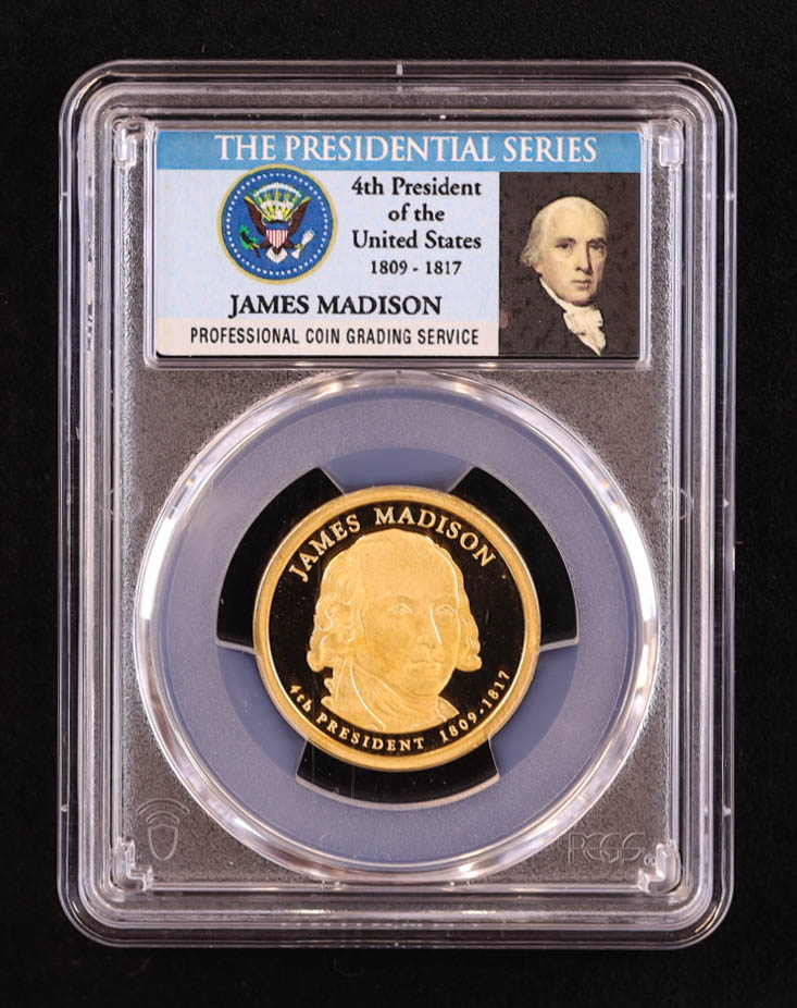 2007-S U.S. Presidential Proof $1 Coin - James Madison 4th President (PCGS PR69DCAM) at PristineAuction.com 2007-S U.S. Presidential Proof $1 Coin - James Madison 4th President (PCGS PR69DCAM) at PristineAuction.com