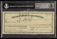 Chicago Cubs Original Check from 1917 Signed by Walter Craighead, Dutch Ruether & Charles Weeghman (Beckett Encapsulated) at PristineAuction.com