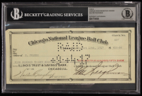 Chicago Cubs Original Check from 1917 Signed by Walter Craighead, Steve Yerkes & Charles Weeghman (Beckett Encapsulated) at PristineAuction.com
