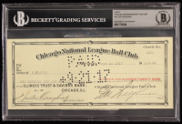 Chicago Cubs Original Check from 1917 Signed by Walter Craighead, Harry Weaver & Charles Weeghman (Beckett Encapsulated) at PristineAuction.com