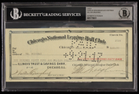 Chicago Cubs Original Check from 1917 Signed by Walter Craighead, Chuck Wortman & Charles Weeghman (Beckett Encapsulated) at PristineAuction.com