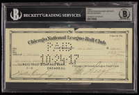 Chicago Cubs Original Check from 1917 Signed by Walter Craighead, Jimmy Sheckard & Charles Weeghman (Beckett Encapsulated) at PristineAuction.com