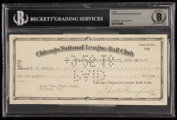 Chicago Cubs Original Check from 1918 Signed by Walter Craighead & Speed Martin (Beckett Encapsulated) at PristineAuction.com