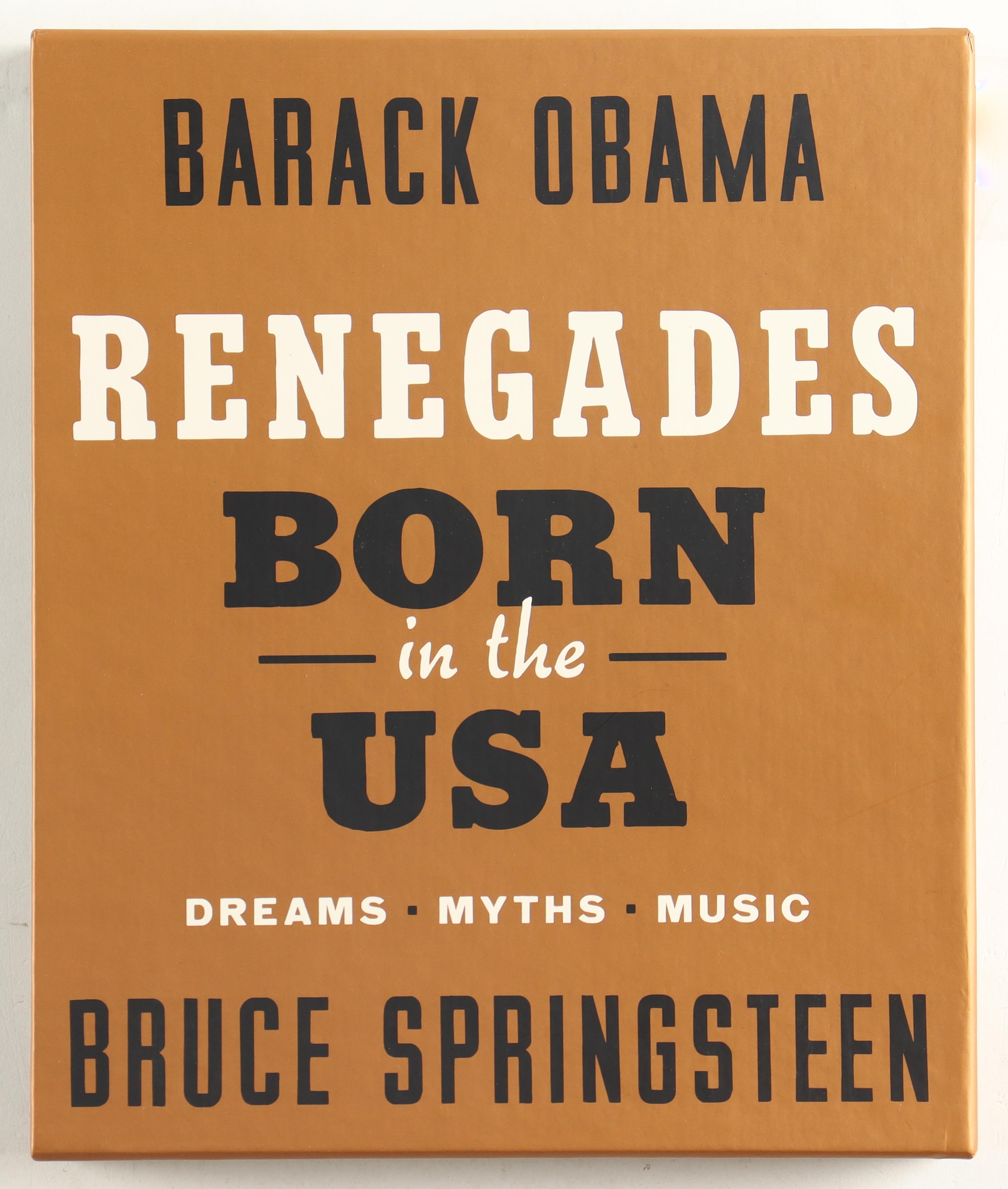 Bruce Springsteen & Barack Obama Dual Signed "Renegades: Born in the USA" Hardcover Book (Beckett LOA) at PristineAuction.com Bruce Springsteen & Barack Obama Dual Signed "Renegades: Born in the USA" Hardcover Book (Beckett LOA) at PristineAuction.com
