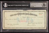 Chicago Cubs Original Check from 1920 Signed by William Veeck Sr. & Lefty Tyler (Beckett Encapsulated) at PristineAuction.com