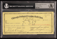 Chicago Cubs Original Check from 1917 Signed by Walter Craighead, Jimmy Sheckard & Charles Weeghman (Beckett Encapsulated) at PristineAuction.com