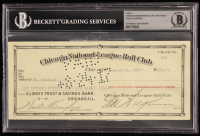 Chicago Cubs Original Check from 1917 Signed by Walter Craighead, Chuck Wortman & Charles Weeghman (Beckett Encapsulated) at PristineAuction.com