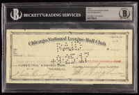 Chicago Cubs Original Check from 1917 Signed by Walter Craighead, Vic Saier & Charles Weeghman (Beckett Encapsulated) at PristineAuction.com