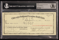 Chicago Cubs Original Check from 1917 Signed by Walter Craighead, Harry Wolter & Charles Weeghman (Beckett Encapsulated) at PristineAuction.com