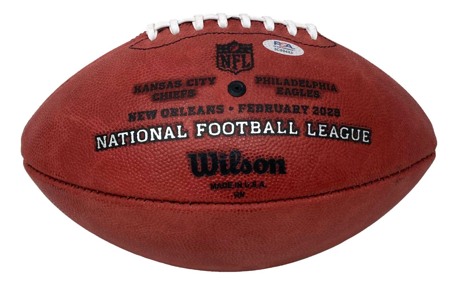 Saquon Barkley Signed Super Bowl LIX Logo NFL Official Game Ball (PSA) at PristineAuction.com Saquon Barkley Signed Super Bowl LIX Logo NFL Official Game Ball (PSA) at PristineAuction.com