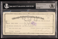 Chicago Cubs Original Check from 1918 Signed by Walter Craighead & Fred Merkle (Beckett Encapsulated) at PristineAuction.com