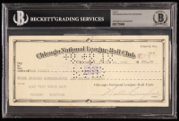 Chicago Cubs Original Check from 1918 Signed by Walter Craighead & Fred Merkle (Beckett Encapsulated) at PristineAuction.com