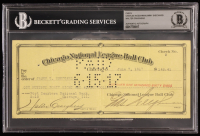 Chicago Cubs Original Check from 1917 Signed by Walter Craighead, Jimmy Sheckard & Charles Weeghman (Beckett Encapsulated) at PristineAuction.com