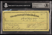 Chicago Cubs Original Check from 1917 Signed by Walter Craighead, Steve Yerkes & Charles Weeghman (Beckett Encapsulated) at PristineAuction.com