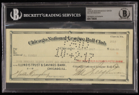 Chicago Cubs Original Check from 1917 Signed by Walter Craighead, Steve Yerkes & Charles Weeghman (Beckett Encapsulated) at PristineAuction.com