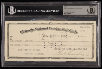 Chicago Cubs Original Check from 1918 Signed by Walter Craighead & Harry Weaver (Beckett Encapsulated) at PristineAuction.com