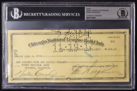 Chicago Cubs Original Check from 1917 Signed by Walter Craighead, John O. Seys & Charles Weeghman (Beckett Encapsulated) at PristineAuction.com