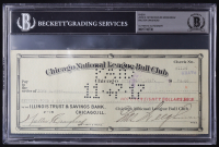Chicago Cubs Original Check from 1917 Signed by Walter Craighead, John O. Seys & Charles Weeghman (Beckett Encapsulated) at PristineAuction.com