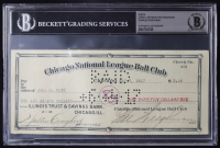 Chicago Cubs Original Check from 1917 Signed by Walter Craighead, John O. Seys & Charles Weeghman (Beckett Encapsulated) at PristineAuction.com
