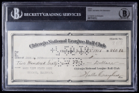 Chicago Cubs Original Check from 1918 Signed by Walter Craighead & John O. Seys (Beckett Encapsulated) at PristineAuction.com