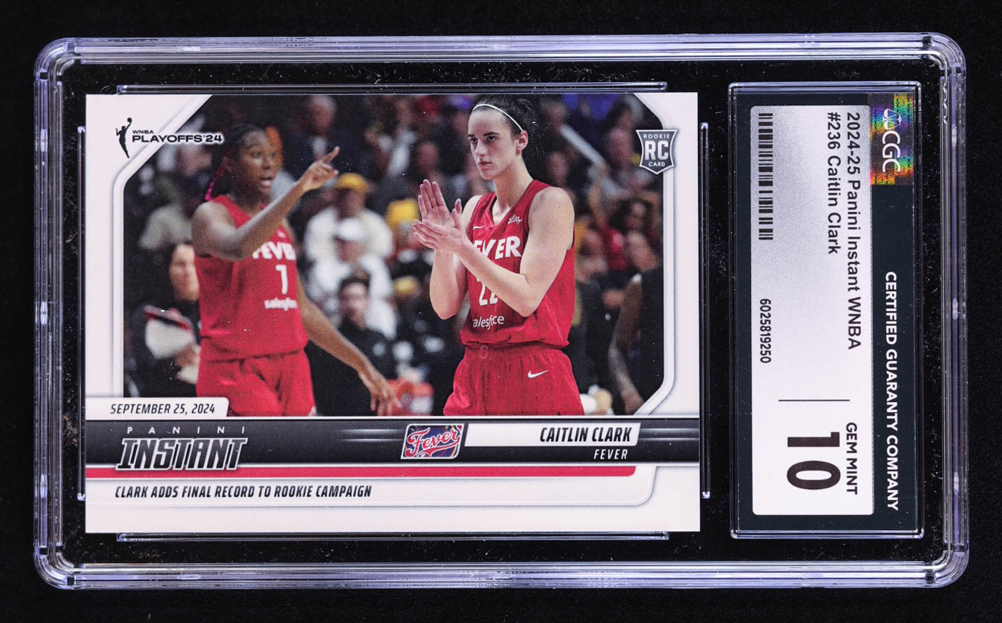 Caitlin Clark 2024 Panini Instant WNBA #236 RC (CGC 10) at PristineAuction.com Caitlin Clark 2024 Panini Instant WNBA #236 RC (CGC 10) at PristineAuction.com