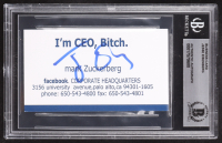 Jesse Eisenberg Signed "The Social Network" Facebook Business Card (BGS) at PristineAuction.com