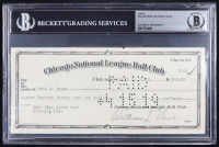 Chicago Cubs Original Check from 1919 Signed by William Veeck Sr. & John O. Seys (Beckett Encapsulated) at PristineAuction.com