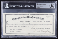 Chicago Cubs Original Check from 1918 Signed by Walter Craighead & John O. Seys (Beckett Encapsulated) at PristineAuction.com