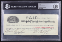 Chicago Cubs Original Check from 1916 Signed by Walter Craighead, John O. Seys & Charles Weeghman (Beckett Encapsulated) at PristineAuction.com