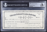 Chicago Cubs Original Check from 1918 Signed by Walter Craighead & John O. Seys (Beckett Encapsulated) at PristineAuction.com