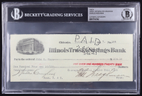 Chicago Cubs Original Check from 1917 Signed by Walter Craighead, John O. Seys & Charles Weeghman (Beckett Encapsulated) at PristineAuction.com