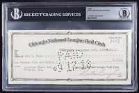 Chicago Cubs Original Check from 1918 Signed by Walter Craighead & John O. Seys (Beckett Encapsulated) at PristineAuction.com