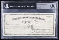 Chicago Cubs Original Check from 1918 Signed by Walter Craighead & John O. Seys (Beckett Encapsulated) at PristineAuction.com