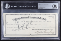 Chicago Cubs Original Check from 1918 Signed by Walter Craighead & John O. Seys (Beckett Encapsulated) at PristineAuction.com