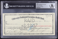 Chicago Cubs Original Check from 1917 Signed by Walter Craighead, John O. Seys & Charles Weeghman (Beckett Encapsulated) at PristineAuction.com