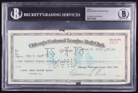 Chicago Cubs Original Check from 1919 Signed by William Veeck Sr. & John O. Seys (Beckett Encapsulated) at PristineAuction.com