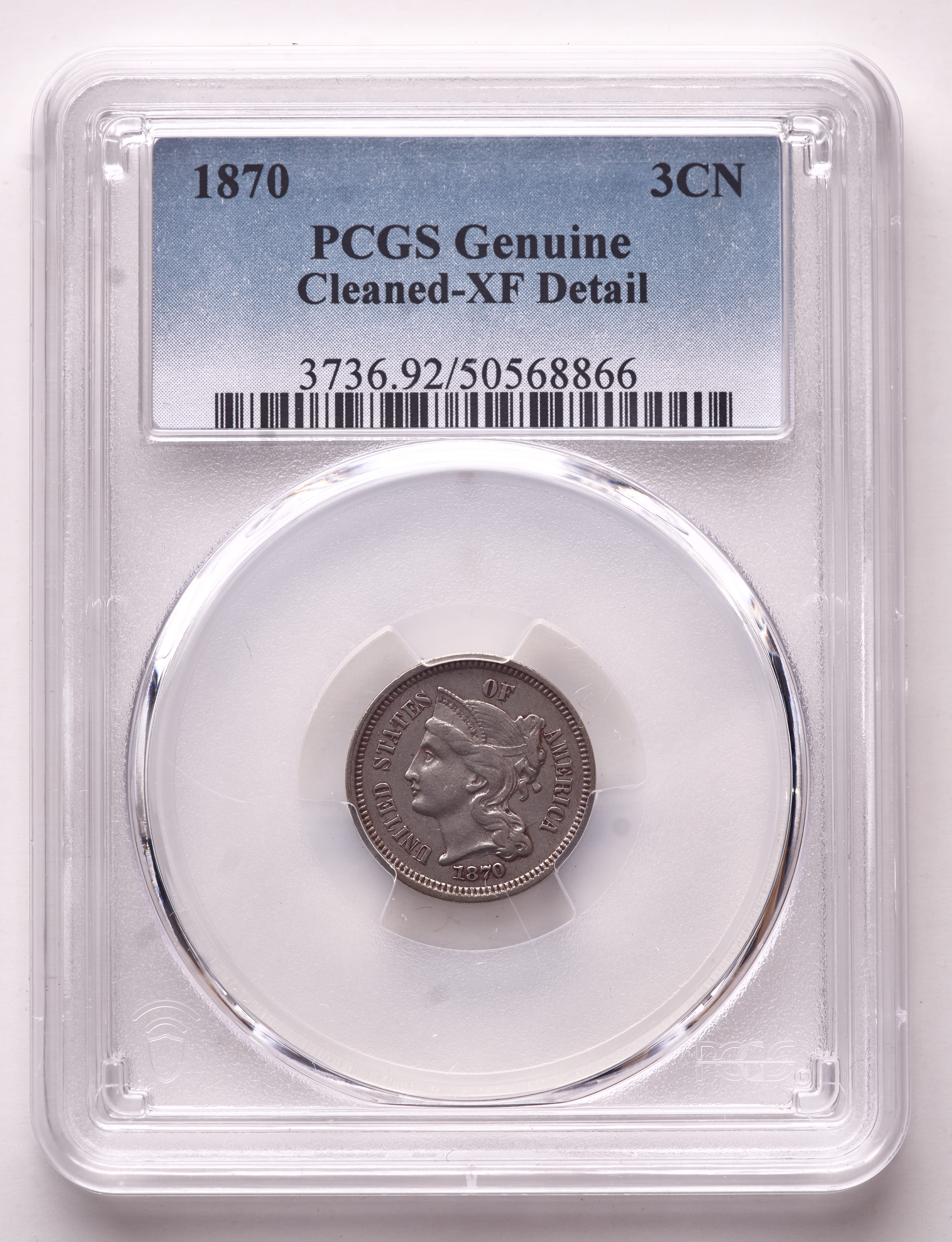 1870 Nickel Three-Cent Piece (PCGS XF Details) at PristineAuction.com 1870 Nickel Three-Cent Piece (PCGS XF Details) at PristineAuction.com