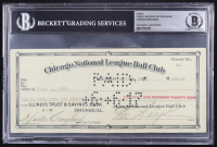 Chicago Cubs Original Check from 1917 Signed by Walter Craighead, John O. Seys & Charles Weeghman (Beckett Encapsulated) at PristineAuction.com